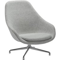 About A Lounge Chair High AAL 91 – Hallingdal 130 – gris moucheté – noir – Hay