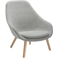 About A Lounge Chair High AAL 92 - Hallingdal 130 - gris moucheté - chêne savonné - Hay
