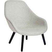 About A Lounge Chair High AAL 92 - vernis à base d'eau noir - Divina Melange 120 - gris clair - Hay