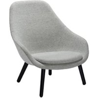 About A Lounge Chair High AAL 92 - vernis à base d'eau noir - Hallingdal 130 - gris moucheté - Hay