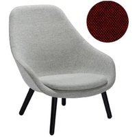 About A Lounge Chair High AAL 92 – vernis à base d’eau noir – Hallingdal 596 – rouge/noir – Hay