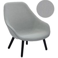 About A Lounge Chair High AAL 92 - vernis à base d'eau noir - Steelcut Trio 105 - gris clair/beige - Hay