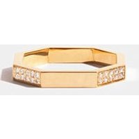 Bague Octogone simple pavée 02 – JEM
