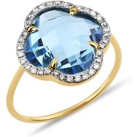 Bague victoria diamants topaze (swiss blue) + diamants or jaune – Morganne Bello
