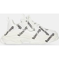 Baskets basses Triple S Logotype en matière technique blanche et noire - Balenciaga