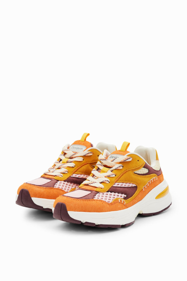 Baskets running patchwork croûte de cuir Desigual