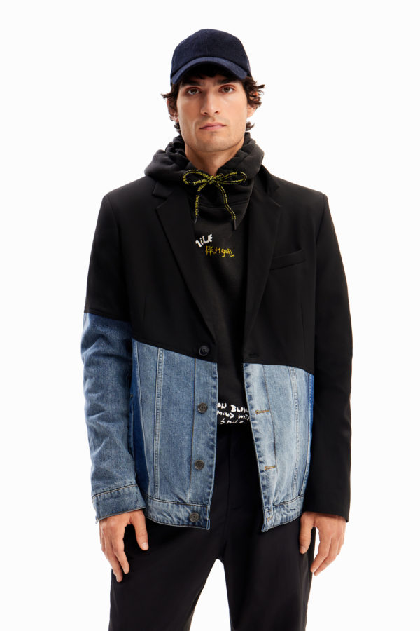 Blazer jean bi-matière Desigual