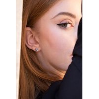 Boucles d’oreilles clous en or blanc tanzanite serti diamants – Morganne Bello