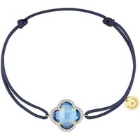 Bracelet cordon en or jaune topaze trèfle et diamants – Morganne Bello