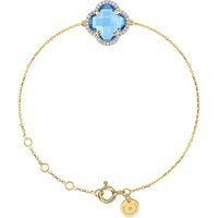 Bracelet en or jaune trèfle topaze et diamants – Morganne Bello
