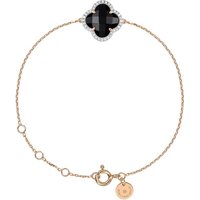 Bracelet en or rose trèfle onyx et diamants – Morganne Bello