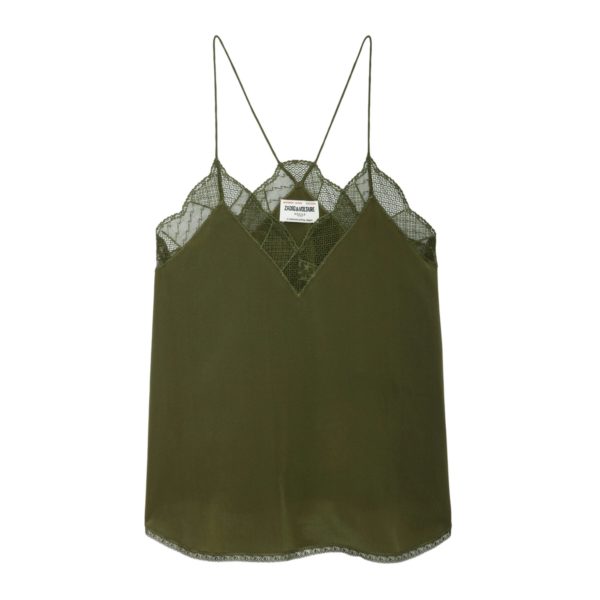 Caraco Christy Soie Dark Olive – Taille Xs – Femme – Zadig & Voltaire