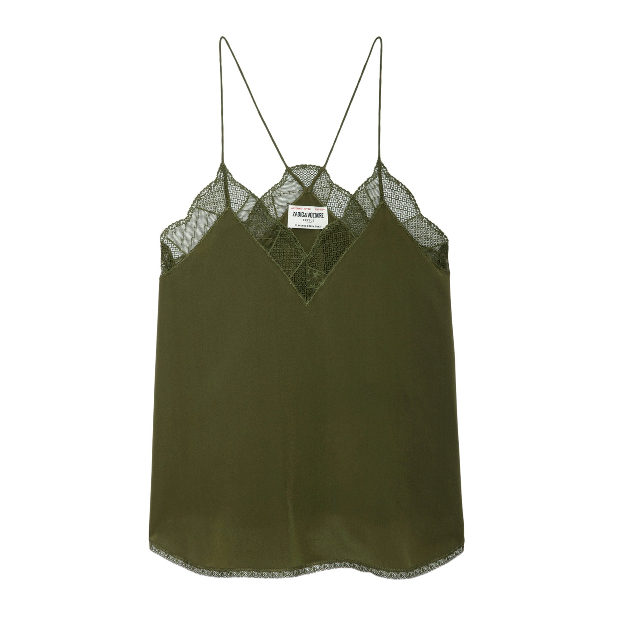 Caraco Christy Soie Dark Olive - Taille Xs - Femme