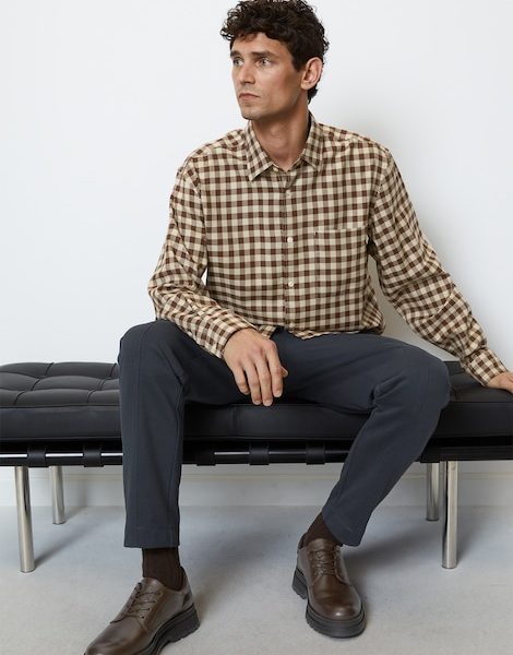 Chemise Regular Fit à manches longues et à carreaux - Marc O'Polo