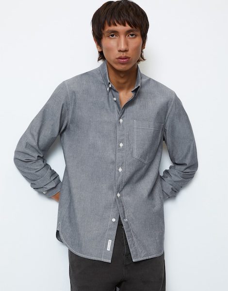 Chemise à manches longues Regular Fit en chambray de coton - Marc O'Polo