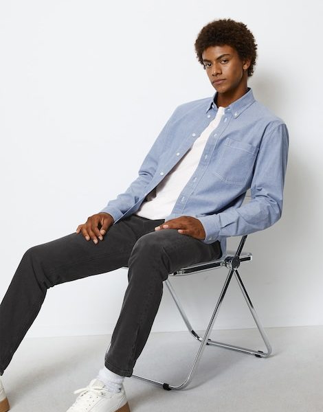 Chemise à manches longues Regular Fit en chambray de coton - Marc O'Polo