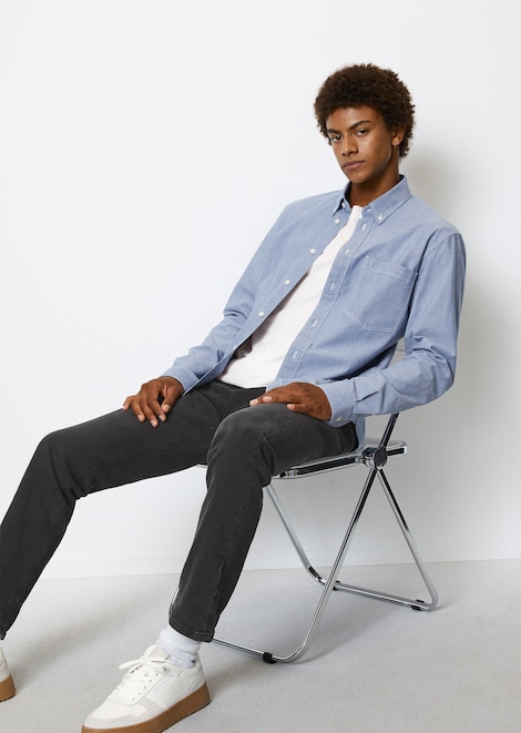 Chemise à manches longues Regular Fit en chambray de coton - Marc O'Polo