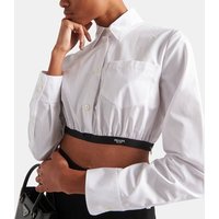 Chemise droite courte en popeline de coton - Prada