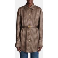 Chemise en soie à imprimé mini monogramme - Balmain