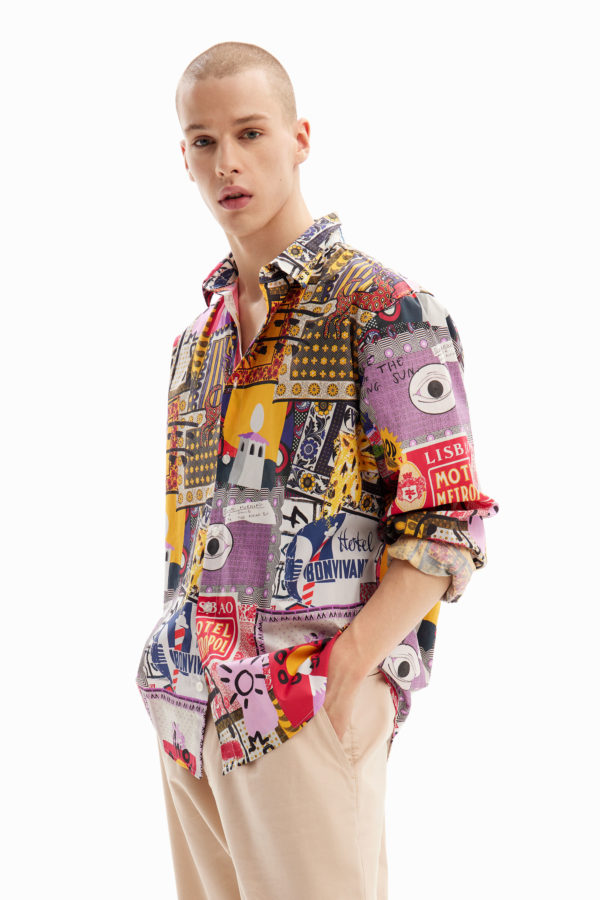 Chemise popeline patchwork Desigual