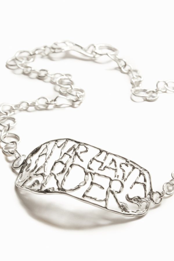 Choker XL message plaqué argent Zalio Desigual