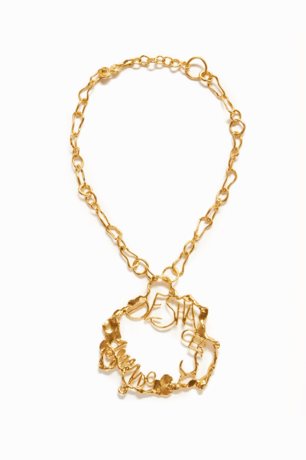 Collier message plaqué or Zalio Desigual