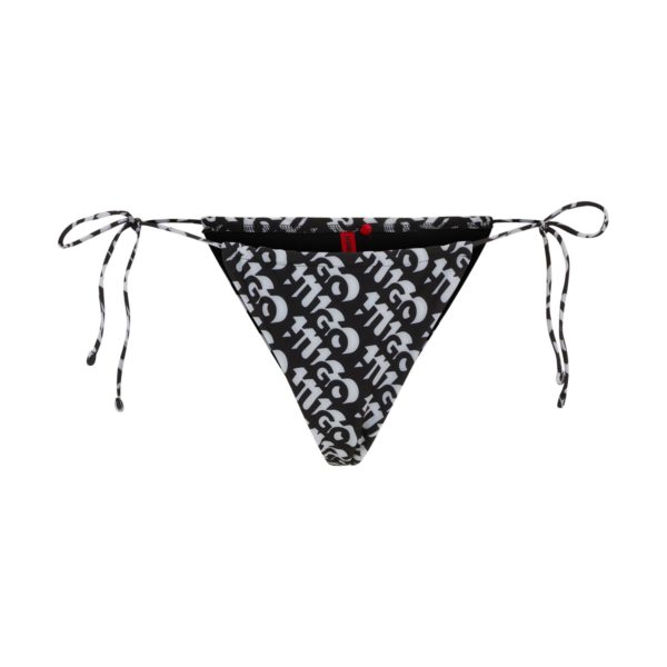 Bas de bikini avec liens à nouer sur le côté et logo imprimé répété – Hugo Boss
