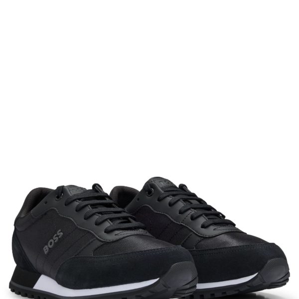 Baskets style chaussures de course avec finitions en similicuir – Hugo Boss