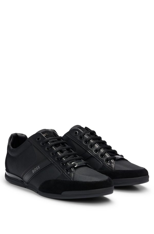 Hugo Boss Baskets en mélange de matières avec similicuir et cuir suédé