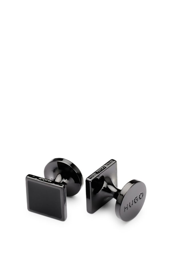 Hugo Boss Boutons de manchette carrés avec insert en émail et logo