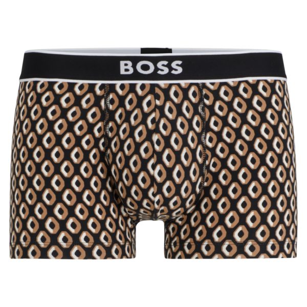 Boxer court coupe Regular Rise en coton stretch avec imprimé de la saison – Hugo Boss