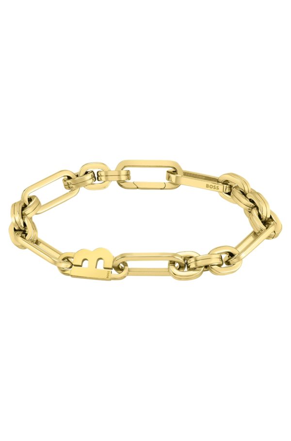 Hugo Boss Bracelet à maillons effet doré et détail lettre « B »