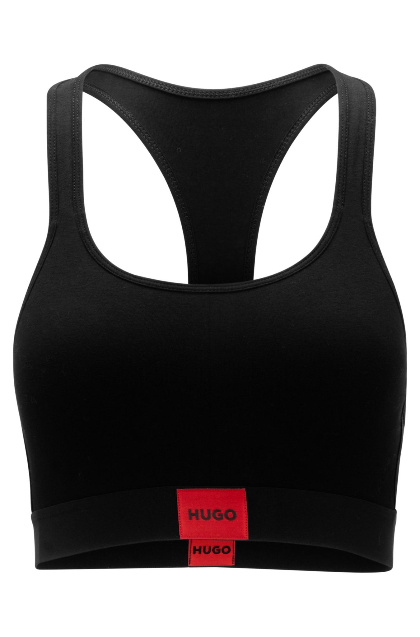 Hugo Boss Brassière en coton stretch avec étiquette logotée