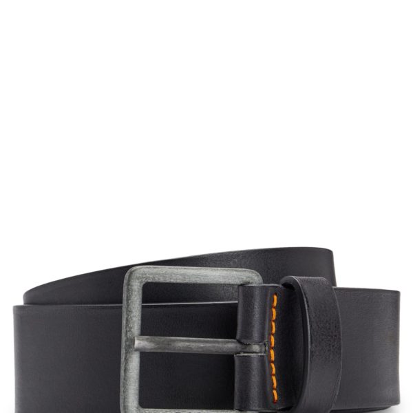 Hugo Boss Ceinture en cuir avec logo et garniture en ruthénium foncé