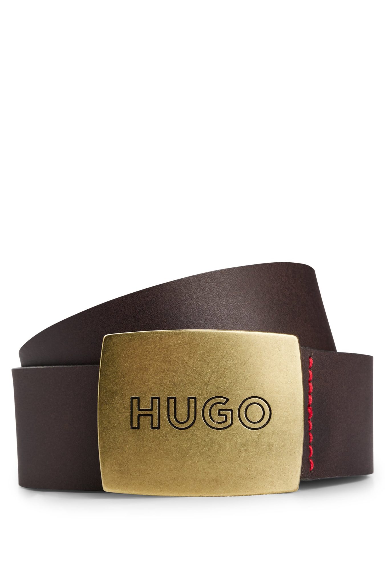 Hugo Boss Ceinture en cuir avec boucle plate à logo