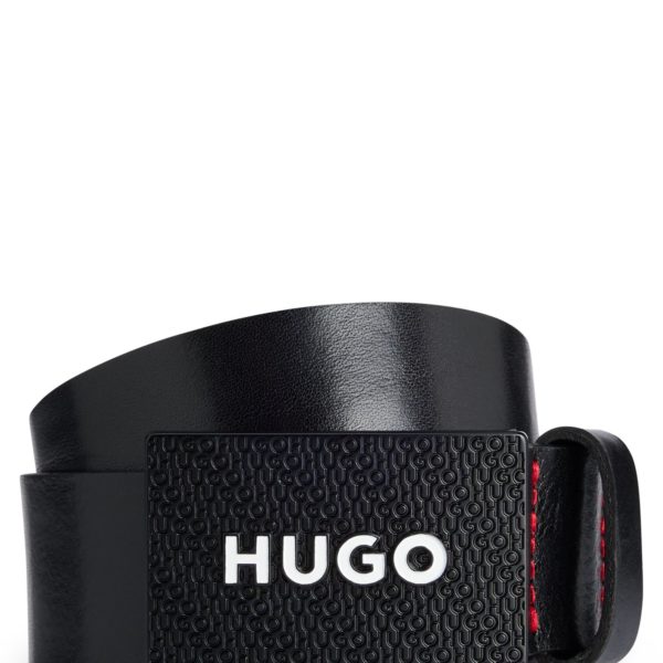Ceinture en cuir italien avec boucle plate à logo – Hugo Boss