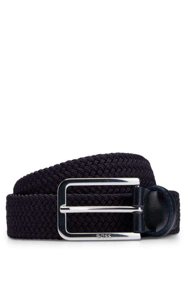 Hugo Boss Ceinture tissée avec garnitures en cuir