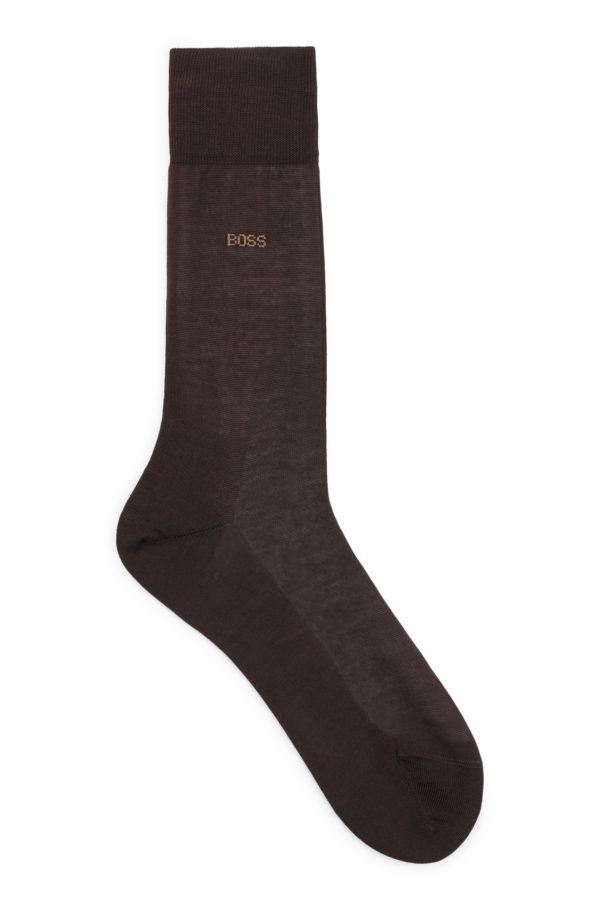 Hugo Boss Chaussettes mi-mollet à logo en coton égyptien mercerisé