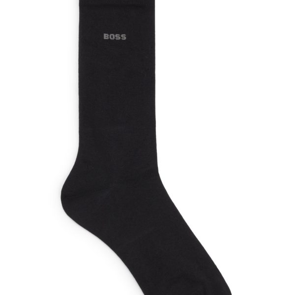 Chaussettes mi-mollet à logo, en coton peigné stretch – Hugo Boss