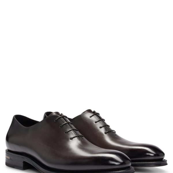 Chaussures Oxford en cuir à effet bruni – Hugo Boss