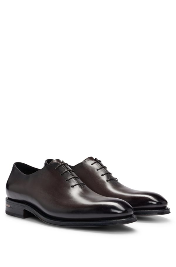 Hugo Boss Chaussures Oxford en cuir à effet bruni