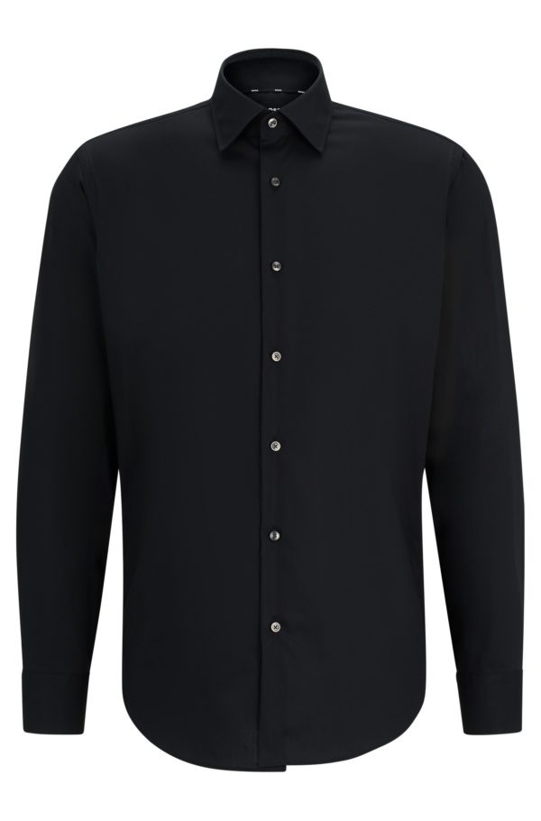 Hugo Boss Chemise Regular Fit à rayures en popeline de coton stretch facile à repasser