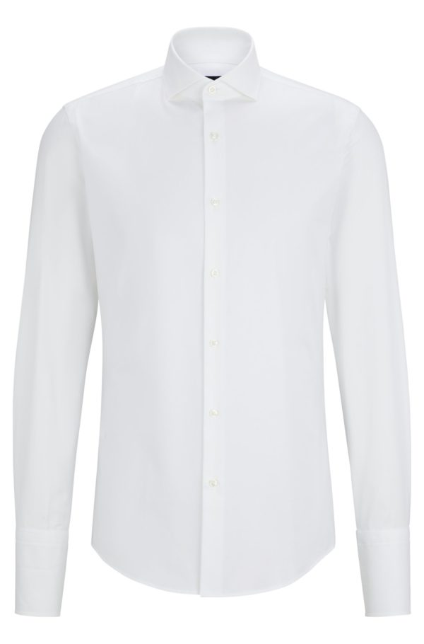 Hugo Boss Chemise Slim Fit en coton stretch à poignets mousquetaires