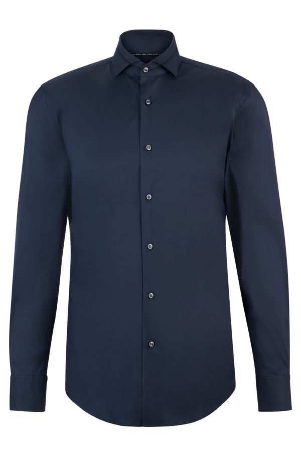 Hugo Boss Chemise Slim Fit en popeline de coton mélangé facile à repasser