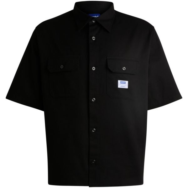 Chemise ample en twill de coton avec patch logo – Hugo Boss