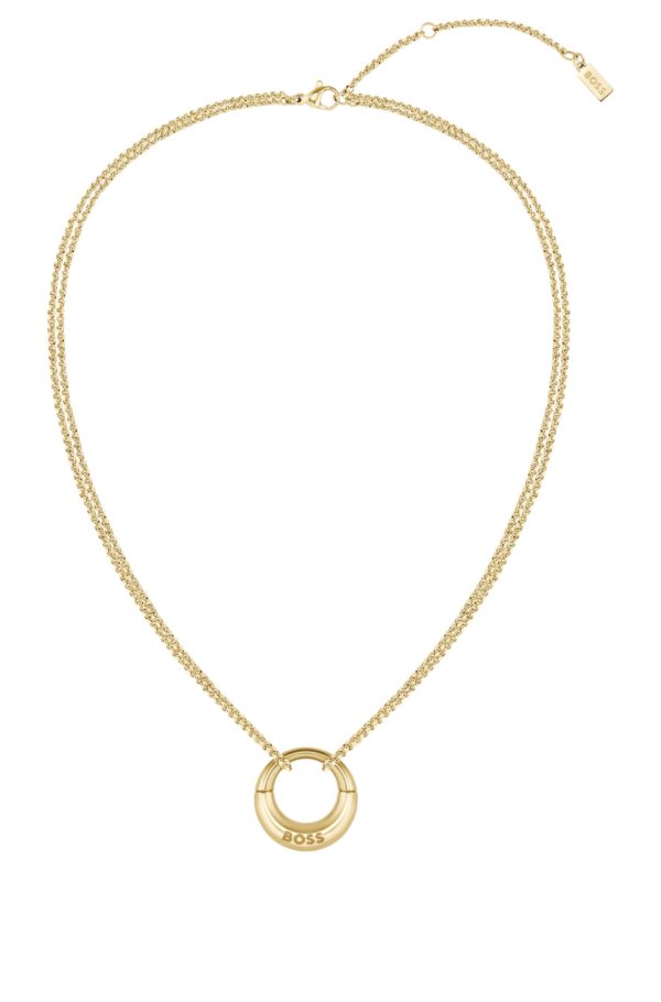 Hugo Boss Collier doré avec pendentif logoté