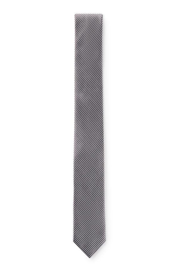 Hugo Boss Cravate en jacquard de soie à rayures diagonales