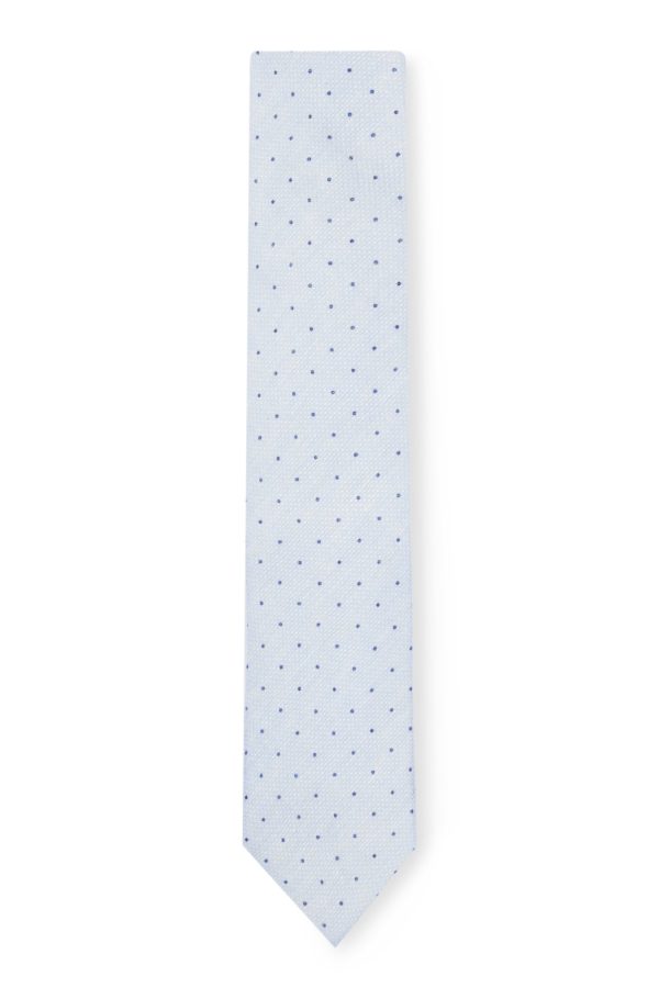 Hugo Boss Cravate en lin et coton à pois imprimés