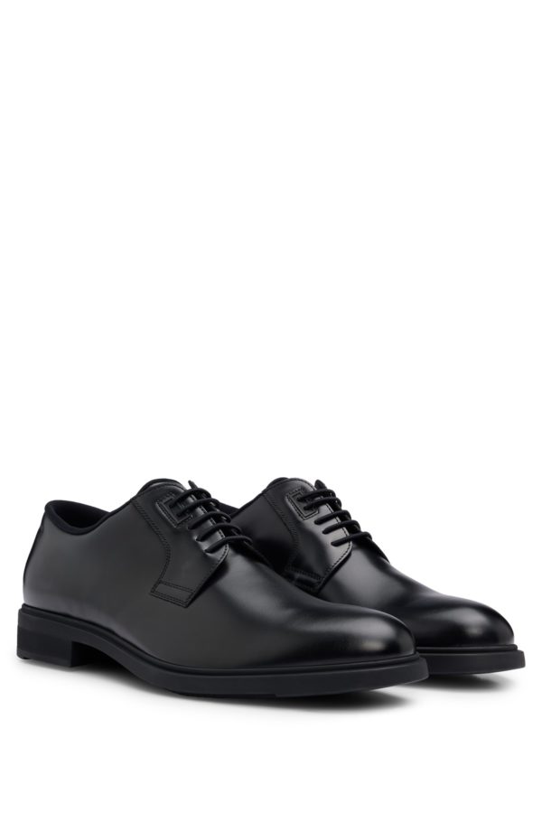 Hugo Boss Chaussures derby en cuir italien avec finitions passepoilées