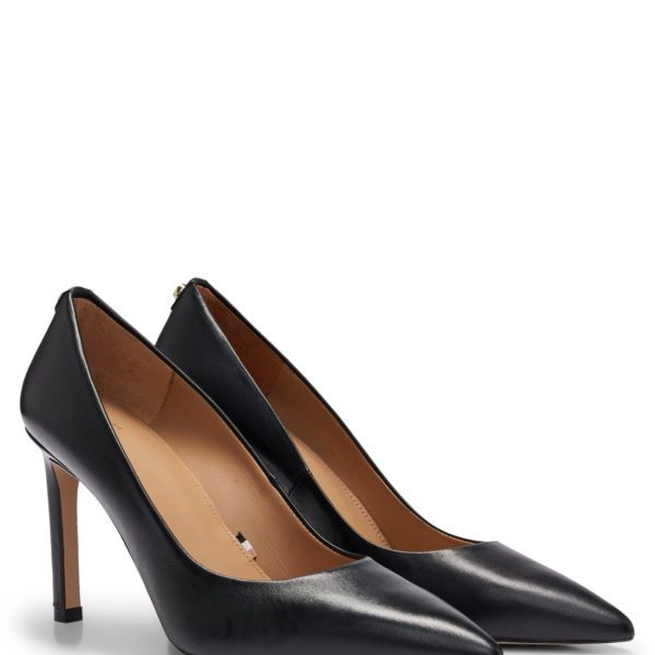 Hugo Boss Escarpins à talons hauts en cuir à bout pointu